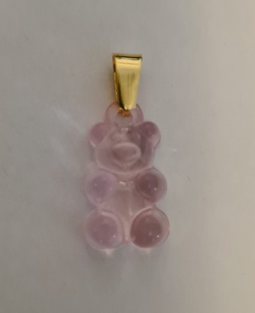Tutti-Frutti Charm - lys rosa gjennomsiktig med gullfarget hempe