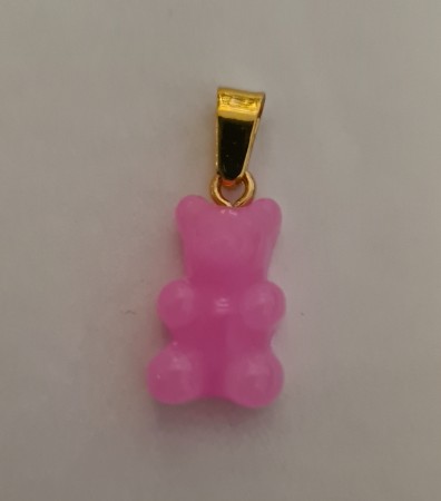 Tutti-Frutti Charm - mellomrosa gjennomfarget med gullfarget hempe